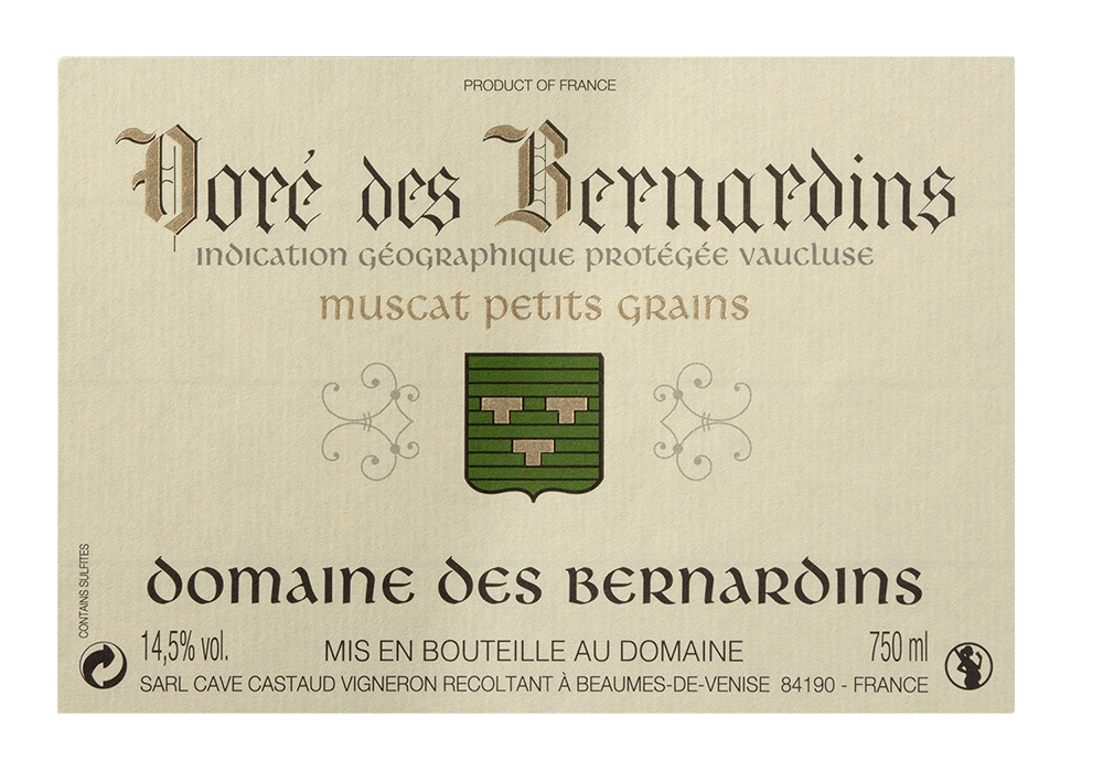 IGP Vaucluse blanc Doré des Bernardins 2024 750ML
